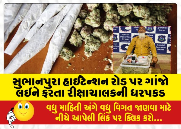 MailVadodara.com - Arrest-of-rickshaw-puller-carrying-ganja-on-Subhanpura-high-tension-road