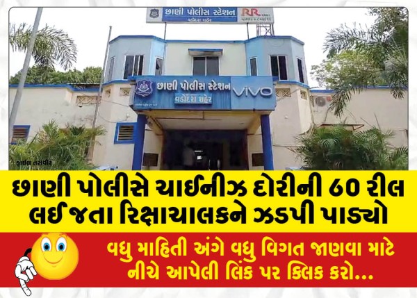 MailVadodara.com - Chani-police-nabbed-a-rickshaw-puller-carrying-60-reels-of-Chinese-thread