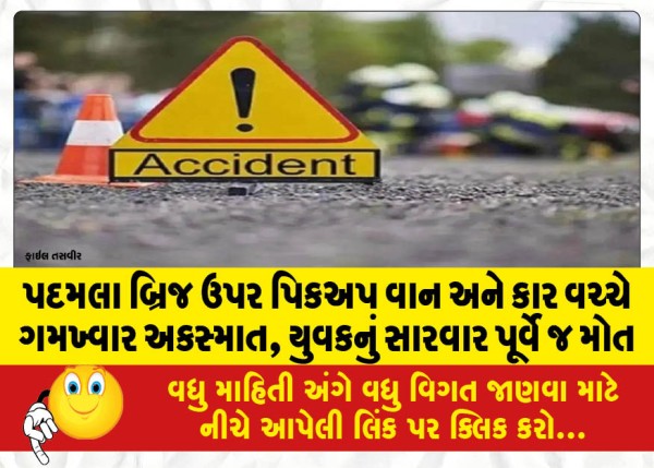 MailVadodara.com - Accident-between-pickup-van-and-car-on-Padmala-bridg-youth-dies-before-treatment