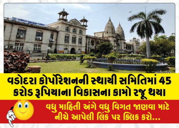 MailVadodara.com - 45-crore-development-works-were-presented-in-the-standing-committee-of-Vadodara-Corporation