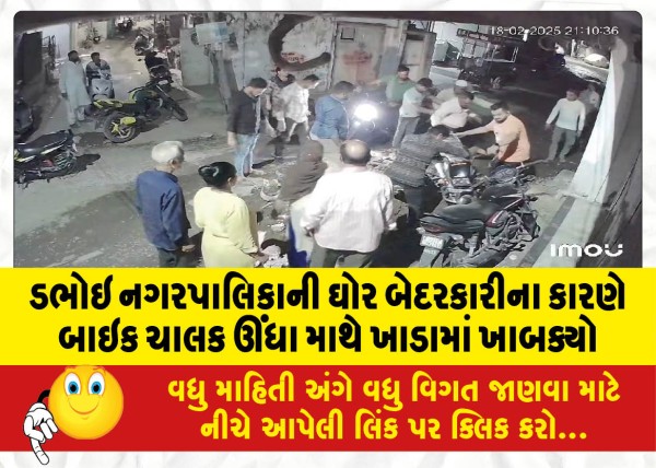 MailVadodara.com - Bike-rider-falls-headlong-into-pothole-due-to-gross-negligence-of-Dabhoi-Municipality
