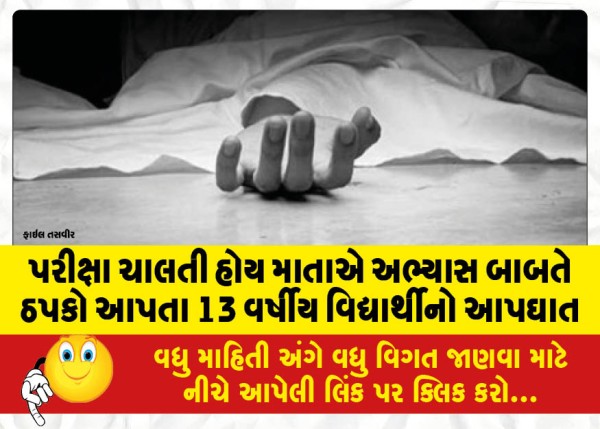 MailVadodara.com - A-13-year-old-student-committed-suicide-when-his-mother-scolded-him-for-studying-while-the-exam-was-going-on