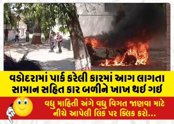 MailVadodara.com - A-fire-broke-out-in-a-parked-car-in-Vadodara-destroying-the-car-along-with-its-belongings