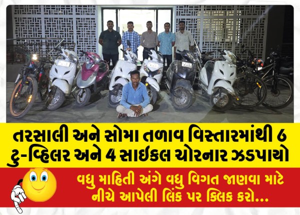 MailVadodara.com - 6-two-wheeler-and-4-cycle-thieves-arrested-from-Tarsali-and-Soma-Lake-area