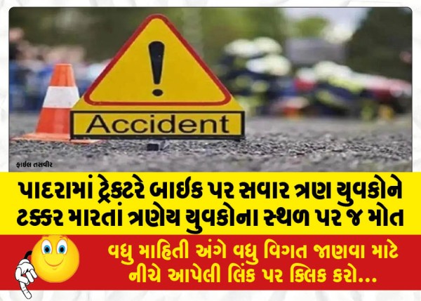 MailVadodara.com - Three-youths-died-on-the-spot-after-a-tractor-hit-them-on-a-bike-in-Padra