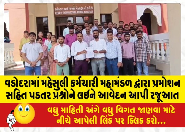 MailVadodara.com - Revenue-Employees-Federation-in-Vadodara-presents-a-petition-regarding-pending-issues-including-promotion