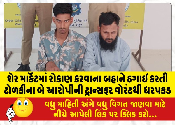 MailVadodara.com - Two-accused-of-a-gang-that-cheated-people-on-the-pretext-of-investing-in-the-stock-market-were-arrested-on-a-transfer-warrant