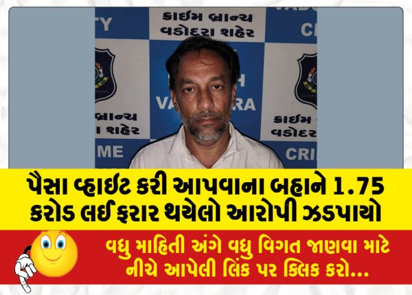 MailVadodara.com - Accused-who-absconded-with-Rs-175-crore-on-the-pretext-of-laundering-money-arrested