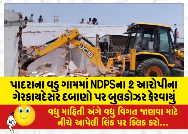 MailVadodara.com - Bulldozers-were-deployed-in-Vadu-village-of-Padra-due-to-illegal-pressure-exerted-by-2-NDPS-accused