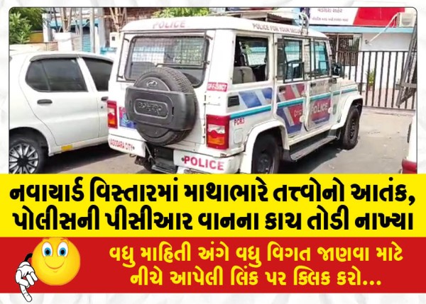 MailVadodara.com - Terror-by-reckless-elements-in-Navayard-area-windows-of-police-PCR-van-broken