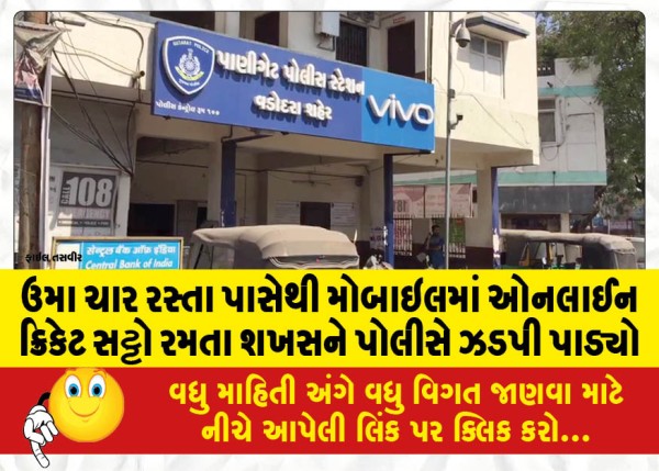 MailVadodara.com - Police-nab-man-playing-online-cricket-betting-on-mobile-near-Uma-Crossroads
