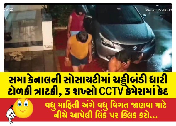 MailVadodara.com - A-gang-wearing-shorts-attacked-a-society-in-Sama-Canal-3-people-were-captured-on-CCTV-camera