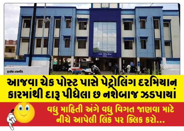 MailVadodara.com - Six-drunkards-caught-drinking-alcohol-from-a-car-during-patrol-near-Ajwa-check-post