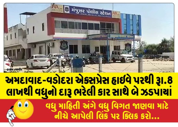 MailVadodara.com - Two-arrested-with-car-loaded-with-liquor-worth-over-Rs-8-lakh-on-Ahmedabad-Vadodara-Express-Highway