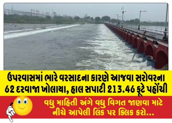 MailVadodara.com - Due-to-heavy-rains-in-the-upper-reaches-62-gates-of-Ajwa-Lake-were-opened-the-level-has-now-reached-213-46-feet