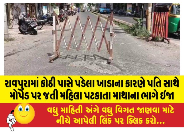 MailVadodara.com - A-woman-riding-a-moped-with-her-husband-was-hit-by-a-pothole-near-a-house-in-Raopura-and-sustained-head-injuries