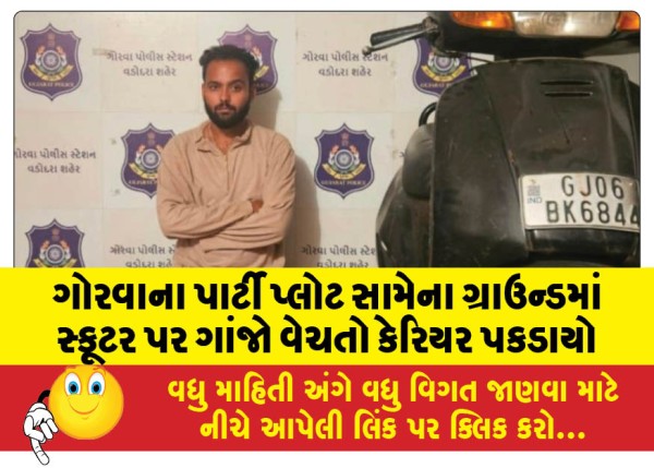 MailVadodara.com - Carrier-caught-selling-marijuana-on-scooter-in-the-ground-opposite-Gorwa-party-plot
