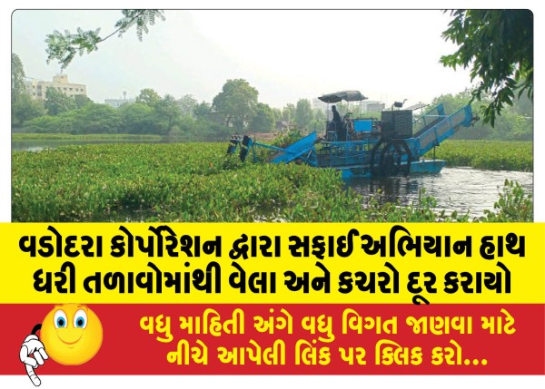 MailVadodara.com - Vadodara-Corporation-conducts-cleanup-drive-removes-vines-and-garbage-from-ponds