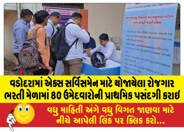 MailVadodara.com - 80-candidates-were-initially-selected-in-the-employment-recruitment-fair-held-for-ex-servicemen-in-Vadodara