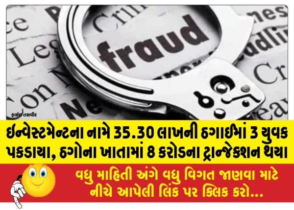 MailVadodara.com - 3-youths-caught-in-fraud-of-Rs-35-30-lakh-in-the-name-of-investment-transactions-worth-Rs-8-crore-were-made-in-the-accounts-of-the-fraudsters