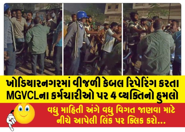 MailVadodara.com - 4-people-attacked-MGVCL-employees-repairing-electricity-cables-in-Khodiyarnagar