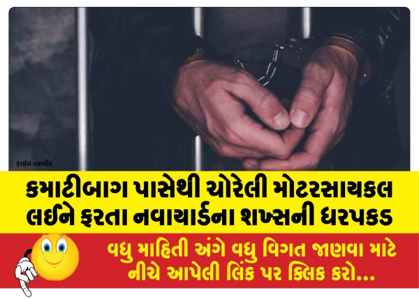 MailVadodara.com - Navayard-man-arrested-for-riding-stolen-motorcycle-near-Kamatibagh