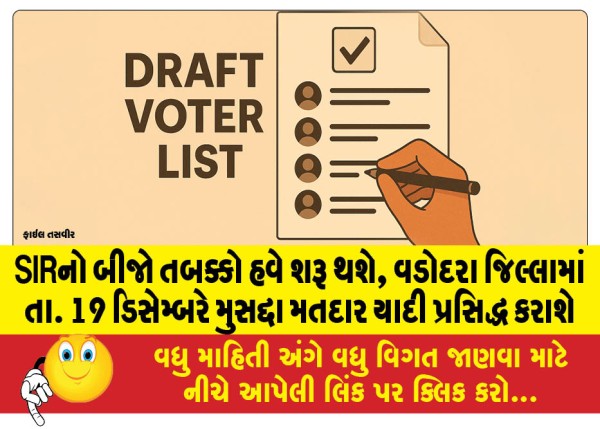 MailVadodara.com - The-second-phase-of-SIR-will-start-now-draft-voter-list-will-be-published-in-Vadodara-district-on-December-19
