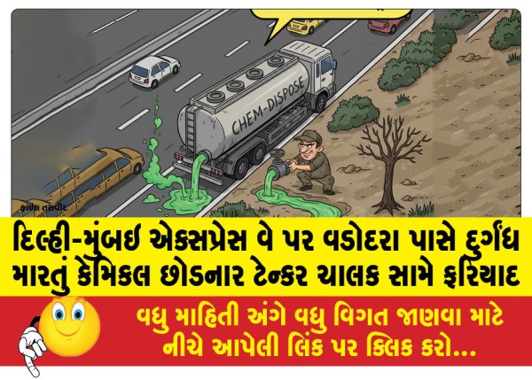 MailVadodara.com - Complaint-filed-against-tanker-driver-for-releasing-foul-smelling-chemical-near-Vadodara-on-Delhi-Mumbai-Expressway