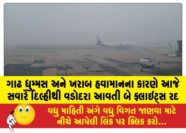 MailVadodara.com - Two-flights-from-Delhi-to-Vadodara-cancelled-this-morning-due-to-dense-fog-and-bad-weather