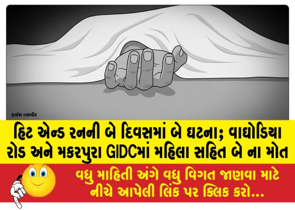 MailVadodara.com - Two-hit-and-run-incidents-in-two-days-Two-including-a-woman-die-in-Waghodia-Road-and-Makarpura-GIDC