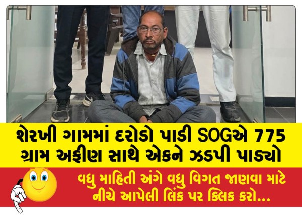 MailVadodara.com - SOG-raids-Sherkhi-village-arrests-one-with-775-grams-of-opium