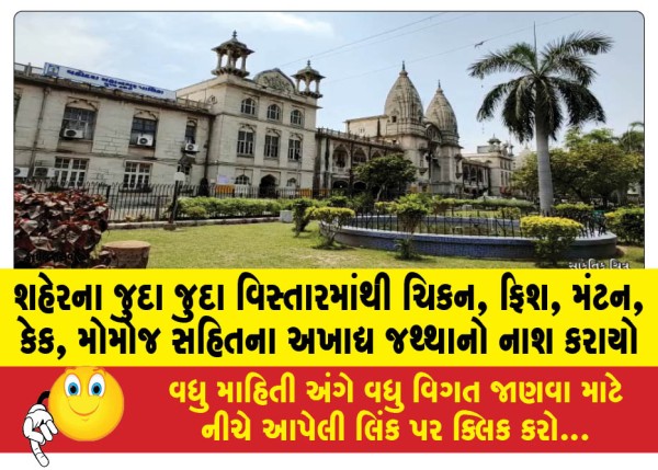 MailVadodara.com - Inedible-items-including-chicken-fish-mutton-cakes-momos-were-destroyed-from-different-areas-of-the-city