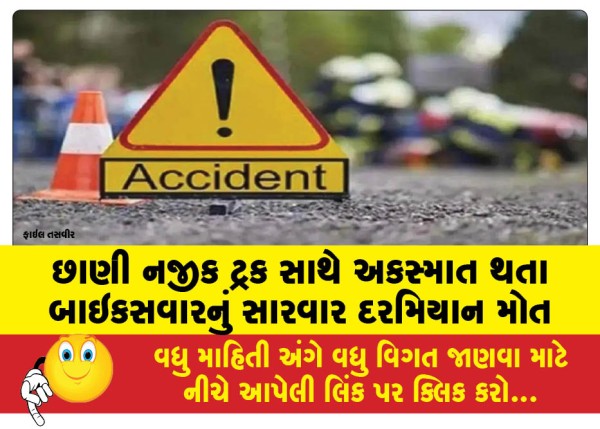 MailVadodara.com - Biker-dies-during-treatment-after-accident-with-truck-near-Chhani