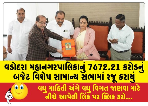 MailVadodara.com - Vadodara-Municipal-Corporations-budget-of-Rs-7672-21-crore-presented-in-special-general-meeting
