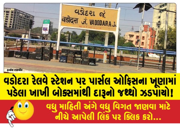 MailVadodara.com - A-quantity-of-liquor-was-seized-from-a-khaki-box-lying-in-the-corner-of-the-parcel-office-at-Vadodara-railway-station