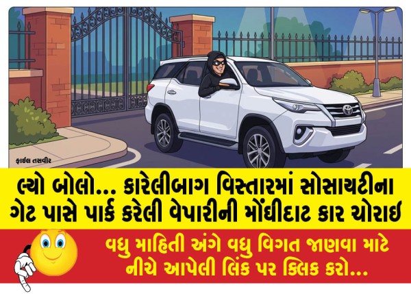 MailVadodara.com - A-businessmans-expensive-car-parked-near-the-gate-of-a-society-in-Karelibagh-area-was-stolen