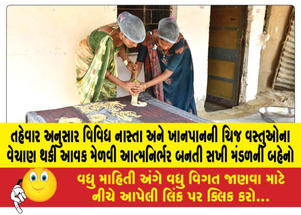 MailVadodara.com - The-sisters-of-Sakhi-Mandal-earn-income-by-selling-various-snacks-and-food-items-according-to-the-festival-and-become-self-reliant