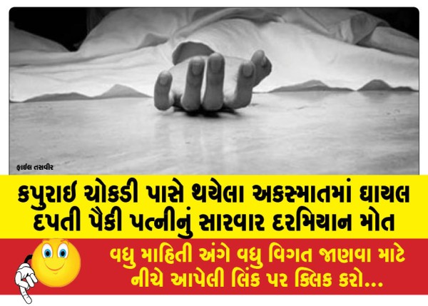 MailVadodara.com - Wife-of-couple-injured-in-accident-near-Kapurai-intersection-dies-during-treatment