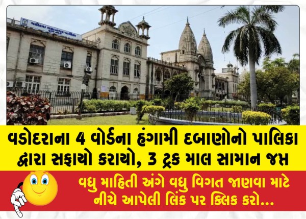 MailVadodara.com - Temporary-encroachments-in-4-wards-of-Vadodara-cleared-by-the-municipality-3-trucks-of-goods-seized