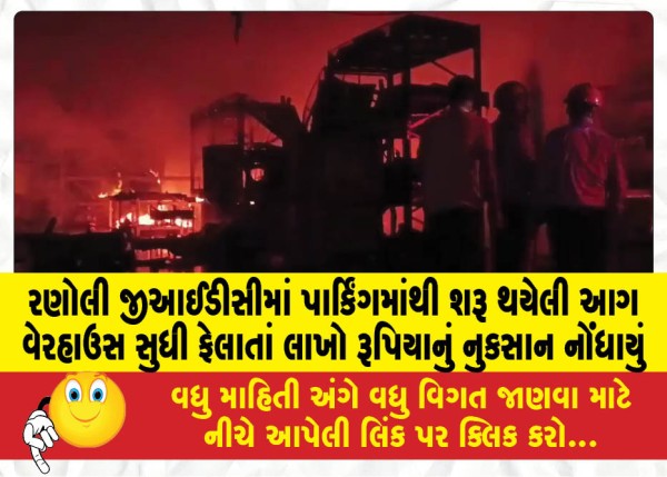 MailVadodara.com - Fire-that-started-in-parking-lot-at-Ranoli-GIDC-spreads-to-warehouse-causing-loss-of-lakhs-of-rupees
