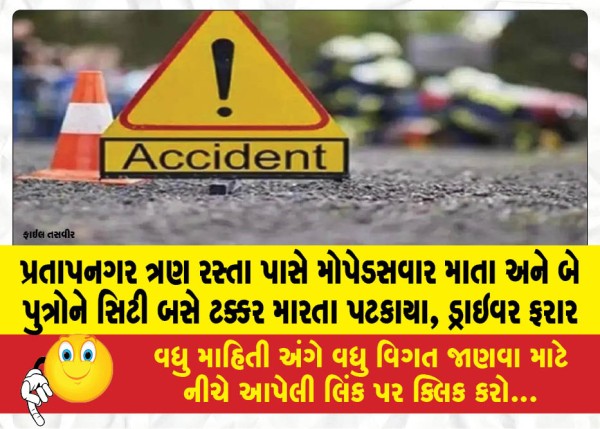 MailVadodara.com - A-city-bus-hit-a-moped-rider-mother-and-two-sons-near-Pratapnagar-three-way-intersection-the-driver-is-absconding