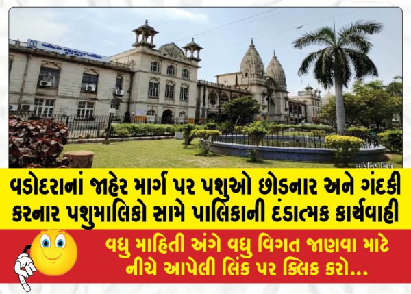 MailVadodara.com - Municipal-Corporation-takes-punitive-action-against-animal-owners-who-release-animals-and-litter-on-public-roads-in-Vadodara