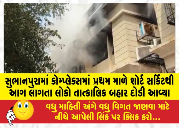 MailVadodara.com - People-rushed-out-immediately-after-a-fire-broke-out-on-the-first-floor-of-a-complex-in-Subhanpura-due-to-a-short-circuit