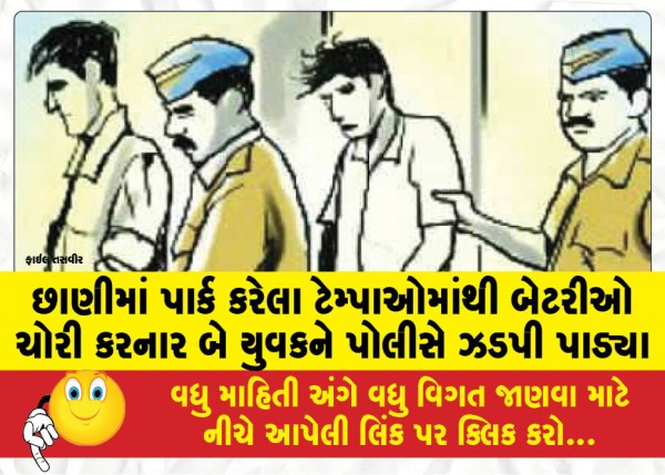MailVadodara.com - Police-nab-two-youths-for-stealing-batteries-from-parked-cars-in-Chhani