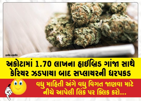 MailVadodara.com - Supplier-arrested-after-carrier-caught-with-hybrid-ganja-worth-Rs-1-70-lakh-in-Akota