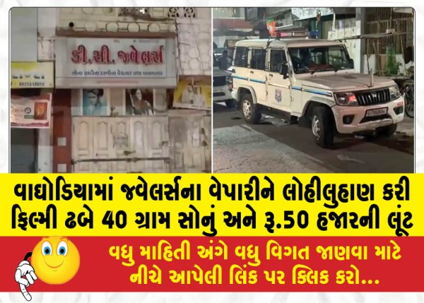MailVadodara.com - Jewellers-robbed-of-40-grams-of-gold-and-Rs-50-thousand-in-a-film-like-manner-leaving-a-jeweller-bleeding-in-Waghodia