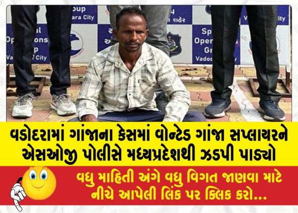 MailVadodara.com - SOG-police-nabs-wanted-ganja-supplier-from-Madhya-Pradesh-in-Vadodara-ganja-case
