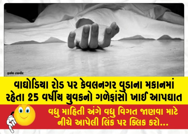 MailVadodara.com - A-25-year-old-youth-living-in-a-house-in-Kevalnagar-Wood-on-Waghodia-Road-committed-suicide-by-hanging-himself