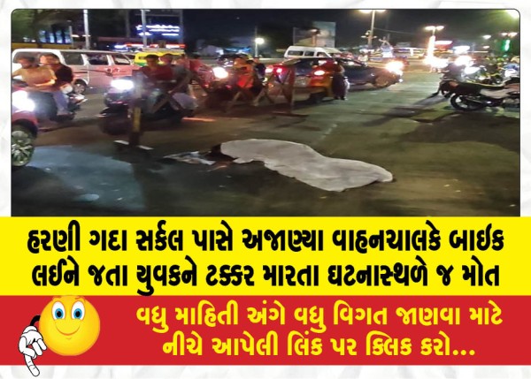 MailVadodara.com - A-young-man-carrying-a-bike-was-hit-by-an-unknown-driver-near-Harni-Gada-Circle-and-died-on-the-spot