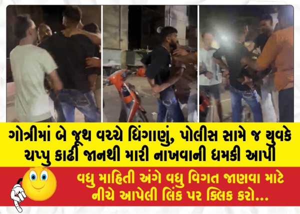 ગોત્રીમાં બે જૂથ વચ્ચે ધિંગાણું, પોલીસ સામે જ યુવકે ચપ્પુ કાઢી જાનથી મારી નાખવાની ધમકી આપી